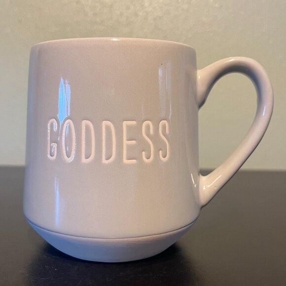 GODDESS Incised Glossy Gray Stoneware Mug with Unglazed Base - Picture 7 of 11